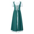 thumbnail image 4 of Mufeng Girls Medieval Renaissance Vintage Dress Velvet Robe Gown Renaissance Cosplay Halloween Party Dress Green 16, 4 of 7