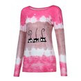 thumbnail image 4 of Hauts d'Été pour Femmes Imprimé à Nouer Patchwork T-Shirt à Col Rond T-Shirt Décontracté Blouse Hauts Blouses Grande Taille pour Femmes en Liquidation, 4 of 7