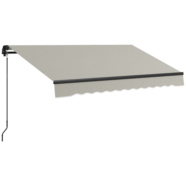Outsunny Auvent Rétractable de Patio 8 Pieds x 6.5 Pieds, Gris Clair