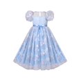 thumbnail image 2 of Girl Dress Tulle Ice Blue Embroidered Star Party Princess Pageant 7 Years, 2 of 6