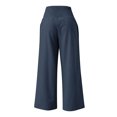 thumbnail image 4 of Timegard Beach Pants for Women Wide Leg Ruched High Waisted Smocked Flowy Summer Casual Loose Trousers, 4 of 5