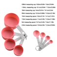 thumbnail image 2 of Kitchen 8 Pcs/set Measuring Cup Spoon Set Stainless Steel Handle Plastic Measuring Cup Cooking Baking Tool  Pink, 2 of 8