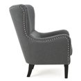thumbnail image 2 of Lorenzo Charcoal Fabric Hi-Back Studded Chair, 2 of 6
