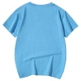 thumbnail image 4 of PMVFHDE Hauts Basiques pour Filles Hauts d'Été Tendance Manches Courtes pour Filles T-Shirt Décontracté Imprimé Col Rond Manches Courtes Bleu, 10-11 Ans, 4 of 5
