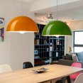 thumbnail image 4 of Glossy Dome Colorful Pendant Light Fixture, Minimalism Semicircle Metal Aluminum Pendant Lamp, Retro Ceiling Pendant Light, Pendant Lighting for Kitchen Island Dining Room Table, 4 of 7