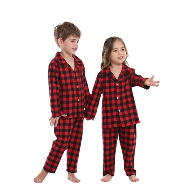 Ensemble de Pyjamas pour Enfants, Ensemble de Pyjamas de Noël à Boutons pour la Famille