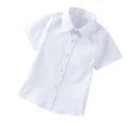 thumbnail image 5 of MeetoTime Baby Short Sleeve Blouse Solid Color Gentleman's School Uniform Button-down Shirt for Boys Baby Clothes 2-14Years, 5 of 5