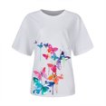 thumbnail image 4 of T-shirts d'Été Décontractés pour Femmes, Col Rond, Manches Courtes, T-Shirt Graphique Tendance, Basique, Confortable, Coupe Ample, Chemisiers pour Femmes, Chandail, 4 of 6