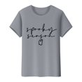 thumbnail image 1 of NMMUED T-Shirt d'Halloween pour Femme à Col Rond T-Shirts pour Femme Cadeaux d'Halloween pour Femme Tunique à Manches Courtes pour Femme Hauts de Sortie pour Femme Vêtements d'Halloween pour Femme Gris G, 1 of 4