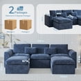 thumbnail image 4 of YINIX 120" Modular Sectional Sofa with Movable Ottomans, U-Shaped Couch for Living Room, No Assembly Required, Blue, 4 of 9