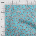 thumbnail image 2 of oneOone Rayon Turquoise Blue Fabric Floral Craft Projects Decor Fabric Printed By The Yard 56 Inch Wide, 2 of 4