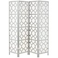 thumbnail image 3 of Roundhill Furniture Quarterfoil Infused Diamond Design 4-Panel Room Divider, Silver, 3 of 5
