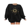 thumbnail image 1 of Pull à Manches Longues Imprimé Soleil et Lune Sweat-Shirt Décontracté Surdimensionné, Beige, 1 of 6