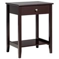 thumbnail image 1 of Costway Table de Chevet Table d'Extrémité Rangement Présentation Mobilier de Chambre Tiroir Étagère à Côté Brun, 1 of 9