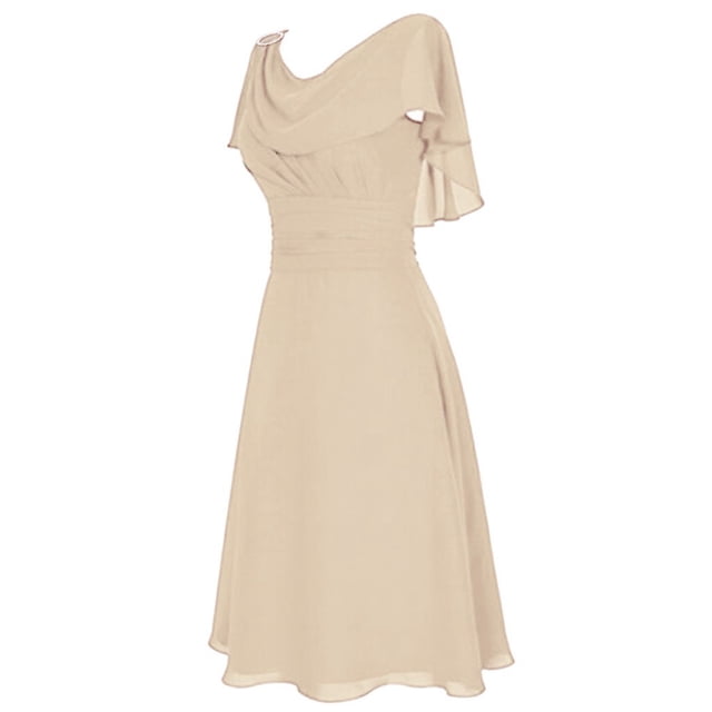 Bigersell Robe Renaissance Femme Offres Femme Col en V Manches Courtes Midi Robe de Cocktail Style D-127 Robes Midi Dames Grande Taille Robes d'Été, Beige 3TG