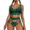 thumbnail image 1 of Harpily 2025 Intimates Women's Funny Underwear Lace Button Cut Out Three Point Bra Pants Set Bodysuit, 1 of 6