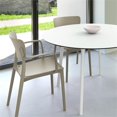 thumbnail image 3 of Lisa Ensemble de Salle à Manger Rond avec Table Blanche de 47 Pouces et Accoudoirs Taupe, 3 of 5