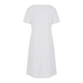 thumbnail image 5 of Meichang Mini Robes d'Été pour Femmes 2024 Tendance Robe de Couleur Unie Tunique Ajustée Col en V Robes d'Été Décontractées Élastique à Manches Courtes Robe de Plage, 5 of 5
