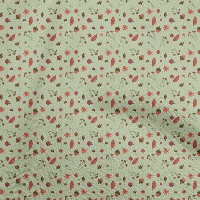 oneOone Popeline de Coton Vert Pâle Tissu Automne Matière de Robe Tissu Imprimé Tissu au Mètre 42 Pouces de Large