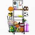 thumbnail image 1 of Sports Equipment Storage for Garage, Ball Rack Sports Organizer Multi Tier Rolling Ball Storage Cart Outdoor Organizer with Wheels for Toys, Sport Gear, 1 of 6