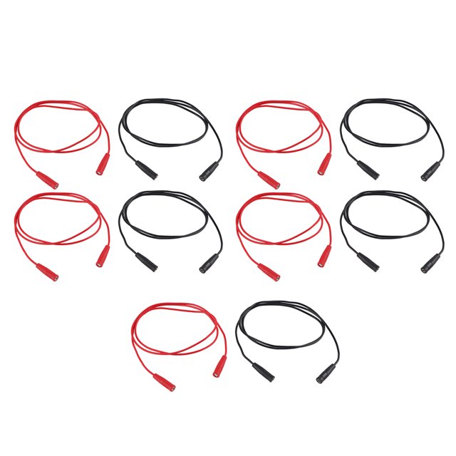 5 Sets Banana Test Lead Testing Cable Female to Female 4mm 0.75mm² 1000V 15A Set Kit