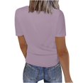 thumbnail image 3 of Jsaierl Ribbed Knit Tank Tops for Women Solid Color Notched V Neck Short Sleeve Shirts Daily Going Out Basic Tees Tops, 3 of 6