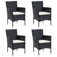 thumbnail image 2 of vidaXL 5 Piece Garden Dining Set with Cushions Black, 2 of 5