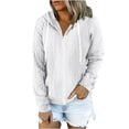 thumbnail image 1 of Timegard Chandail à Capuchon à Fermeture Éclair pour Femme Grande Taille Automne Décontracté Ample Couleur Unie Veste Manteau Confortable avec Poches, 1 of 6