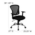 thumbnail image 3 of Scranton & Co Chaise de Bureau en Maille à Dossier Mi-Haut, Noire, 3 of 6