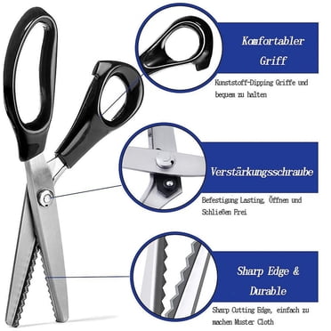Crafting Scissors With Triangle Serrated Edges, Ergonomic ABS Handle For Comfortable Cutting Of Fabrics, Paper, And More