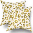 thumbnail image 1 of Yellow Grey Leopard Print Pillow Covers 16X16 Inch Watercolor Gray White Cheetah Decorative Pillow Cases Animal Square Throw Pillow Case Set of 2 Home Decor For Sofa Living Room Bedroom Bed Cushion, 1 of 5