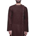 thumbnail image 4 of Atasi Kurta-Chemise pour Homme en Coton Flex, Uni, Col Rond, Tenue Festive de Designer, 4 of 7
