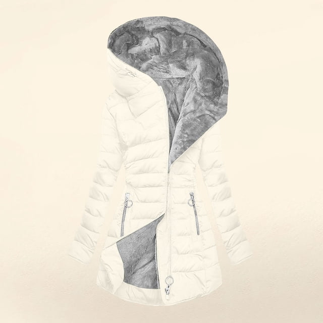 Amzcrzy Vestes pour Femmes Veste à Capuche à Manches Longues de Couleur Unie Rembourrée Mode Hauts à Manches Longues pour Femmes Veste pour Femmes Vêtements pour Femmes Hauts pour Femmes