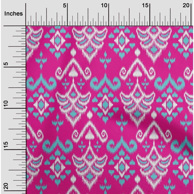 oneOone Georgette Viscose Fabric Damask Ikat Decor Fabric Printed BTY 42 Inch Wide