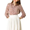 thumbnail image 2 of INSPIRE CHIC Chemise à Petites Fleurs pour Femme à Boutons, Manches Longues, 2 of 7