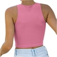 thumbnail image 4 of Débardeur zanvin pour Femmes, Haut d'Été Décontracté Sans Manches Uni à Col Rond pour Femmes, Chemisier Court Gilet, 4 of 5