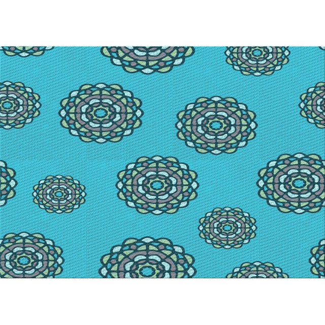 Ahgly Company Machine Washable Indoor Rectangle Transitional Dark Cyan Green Area Rugs, 4' x 6'