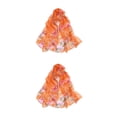 thumbnail image 4 of kurtrusly Soft And Comfortable Silk Scarf For Women Stylish Floral Print Convenient And Practical Lightweight orange 2Set, 4 of 6