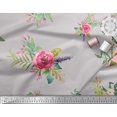 thumbnail image 3 of Soimoi Georgette Viscose Fabric Leaves & Anemone Flower Print Sewing Fabric Yard 42 Inch Wide, 3 of 3