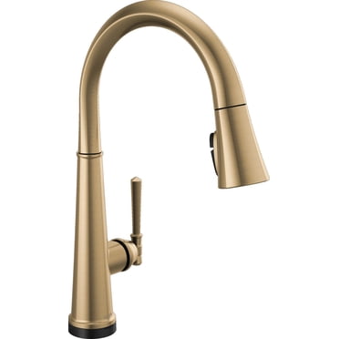 Delta Faucet Emmeline Robinet de Cuisine Tactile Doré, Robinets de Cuisine Tactiles avec Pulvérisateur Rétractable, Robinet d'Évier de Cuisine, Technologie Delta Touch2O, Lumicoat Champagne Bronze 9182T-CZ-PR-DST