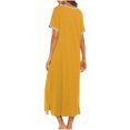 thumbnail image 4 of Pisexur Robe de Nuit pour Femmes, Col en V, Cache-Cœur, Vêtement de Nuit, Chandail à Enfiler, Manches Courtes, Robe de Nuit, Été, Décontractée, Confortable, Fente, Pyjama avec Poches, 4 of 7