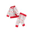 thumbnail image 2 of FOCUSNORM Christmas Deer & Snowflake Print Long Sleeve Sweatshirt + Trousers, 2 of 7