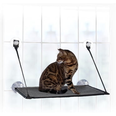 K&H EZ Mount Perchoir de Fenêtre pour Chat Simple Gris
