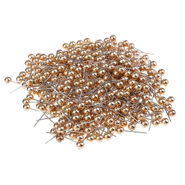 GUOOL 400 Piece Color Beads Head Push Pins Office Drawing Pins Gold