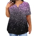 thumbnail image 1 of Blouses pour Femmes, Hauts Grande Taille pour Femmes Blouse à Col en V Blouse Décontractée Ample d'Été à Manches Courtes, 1 of 5