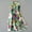 zj-Green, variant on Fartey Boho Dresses for Women Midi Fashion Floral Print 3/4 Sleeve Casual Dress Summer Breathable Flowy Cotton Linen Beach Sundress Loose Comfy Lapel Drawstring Waist Dress