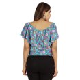 thumbnail image 4 of Moomaya Hauts Imprimés pour Femmes Blouse à Manches Courtes Évasée, 4 of 7