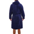 thumbnail image 2 of Innerwin Bath Robes Hoodie Men's Wrap Robe Winter Long Sleeve Soft Dressing Gown Navy Blue XL, 2 of 7