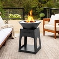thumbnail image 2 of Gymax Patio Fire Pit w/ Firewood Log Rack Outdoor Wood Burning Fireplace w/ Grill & Ash Box, 2 of 9