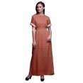 thumbnail image 1 of Bimba Robe Longue Maxi en Rayonne à Imprimé Feuilles de Thé pour Femmes avec Fente Latérale-Petit, 1 of 6